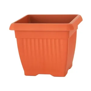 Cserép, kocka, barna, 50 cm