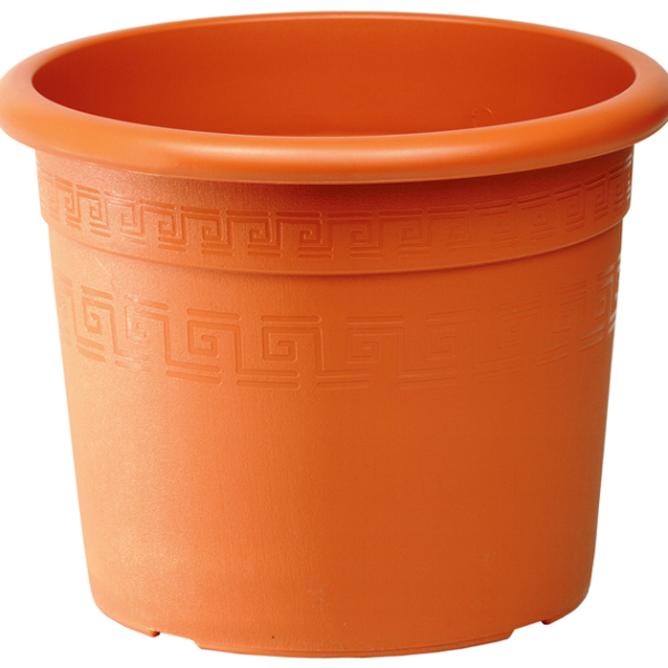 Cserép, kör, barna, 50 cm, görög